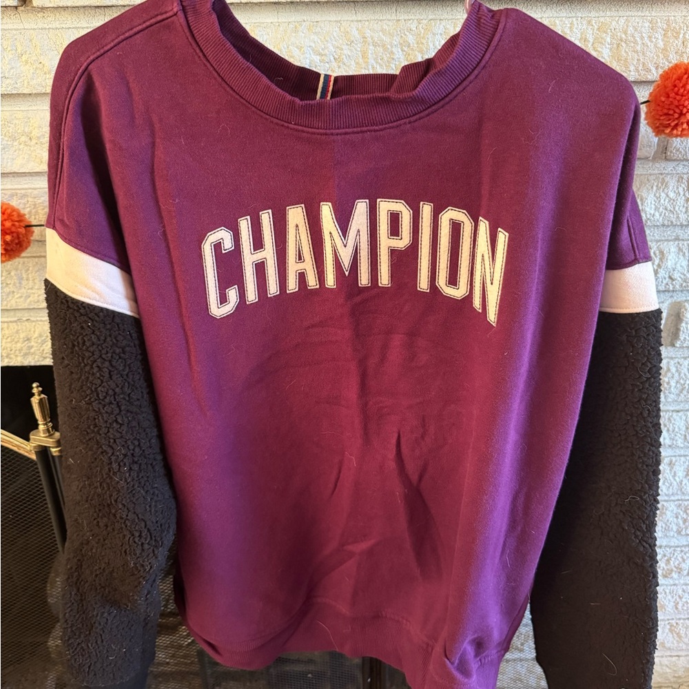 Champion Maroon Sweatshirt with White Lettering